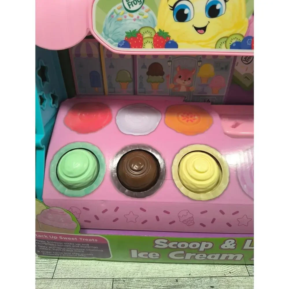 Leap Frog Scoop & Learn Ice Cream Shop with Cones Popsicles Scoops 27 Pieces NIB